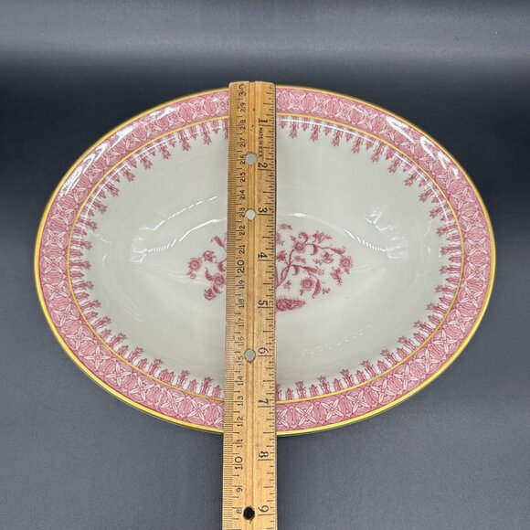 Vintage Oval Vegetable Serving Bowl Theodore Haviland Cambridge Crimson Tree 50s - Picture 7 of 9